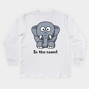 Elephant in the room design Kids Long Sleeve T-Shirt